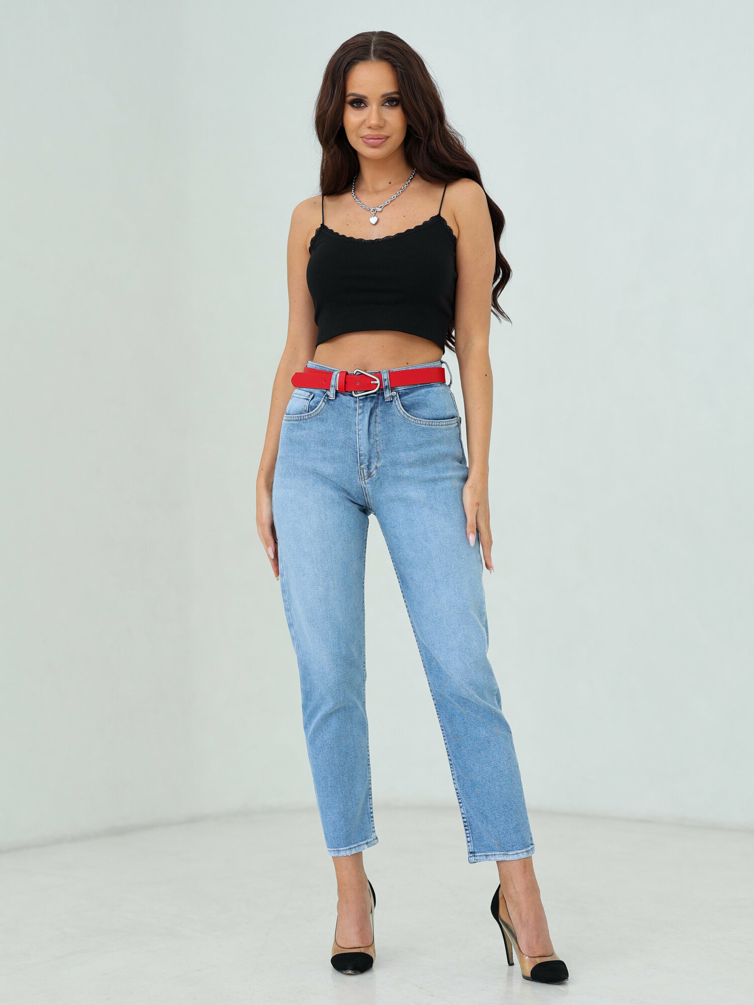 Джинсы мом CRACPOT, размер 25, голубой — фото 1