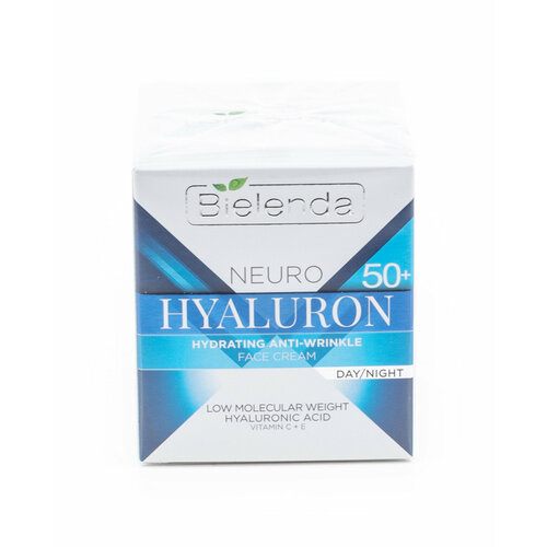 Bielenda / Белинда NEURO HIALURON Дневной/ночной крем для лица увлажняющий от 50 лет с гиалуроновой кислотой, витамином С, Е 50мл / уход за кожей