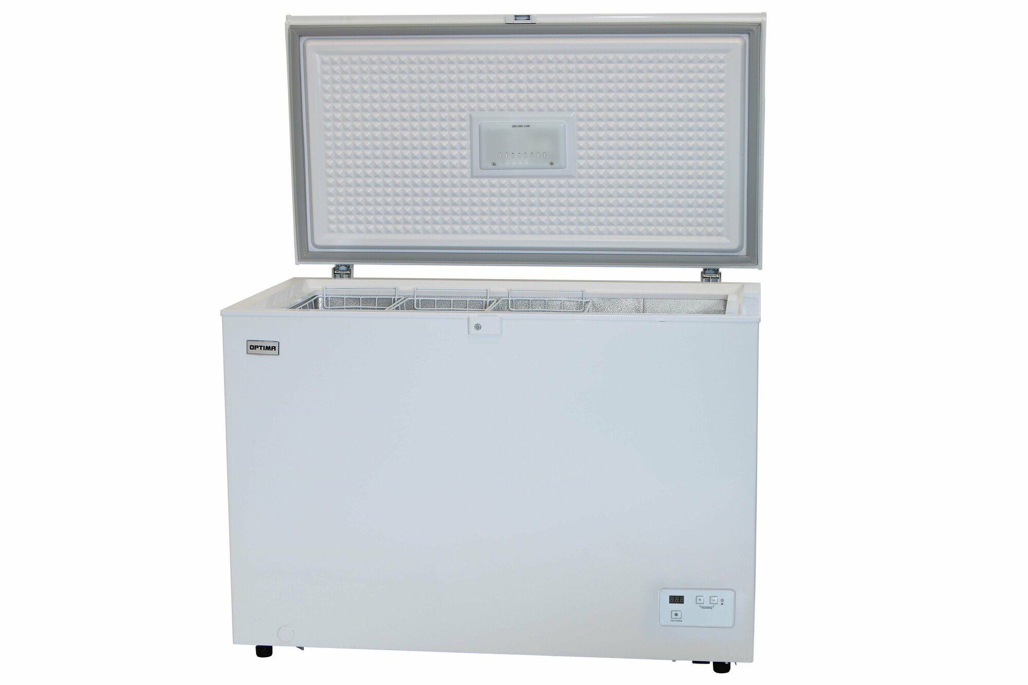 Морозильный ларь Optima BD-310WLG, класс энергоэффективности A+, общий объём 302 л, режим холодильника, дисплей, белый - фотография № 2