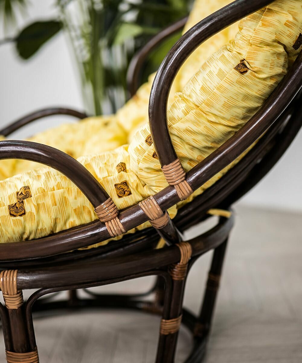 Кресло Marite Челси Папасан из натурального ротанга (цвет: шоколад) - фотография № 3
