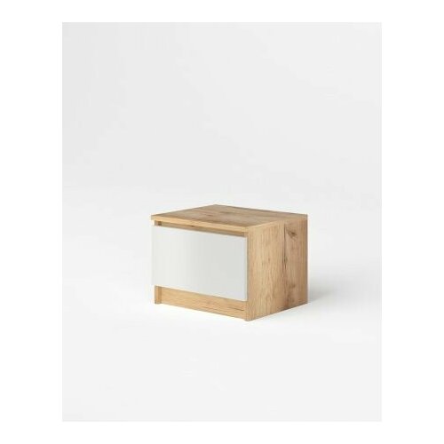Тумба прикроватная Охта 40012_300404350 Дуб ВотанБелый гладкий 2549₽