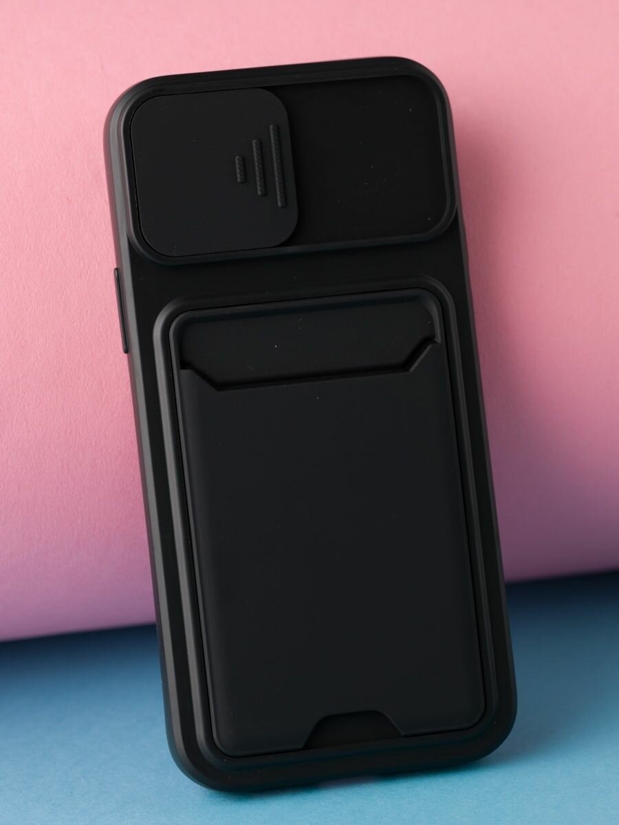 Чехол для iPhone 12 "О'кейси", АБС-пластик и силикон, чёрный — фото 1