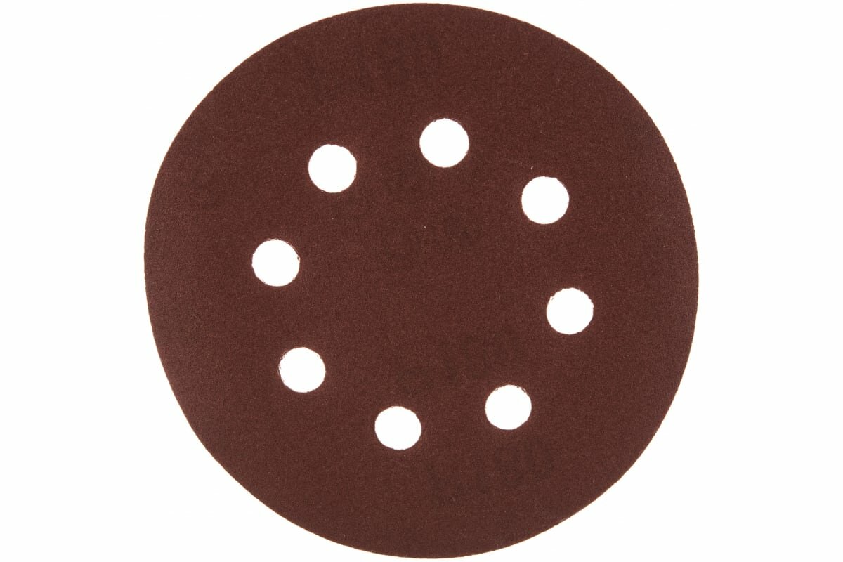 Круг абразивный, 125мм - зерно 180, для липучки с отверстиями, 5 штук, "росомаха"