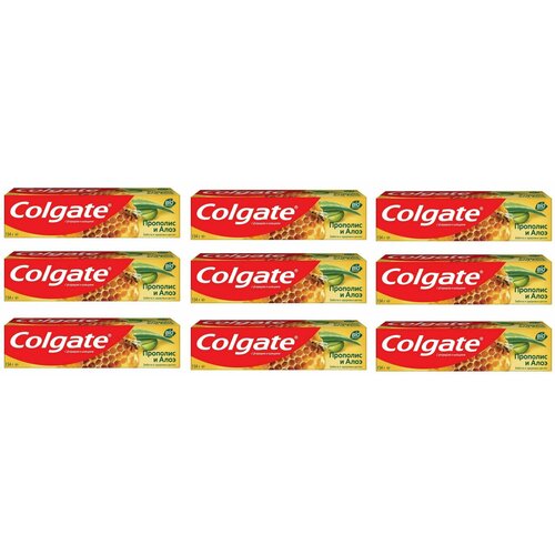 Colgate Зубная паста Прополис и алоэ, 100 мл, 9 шт