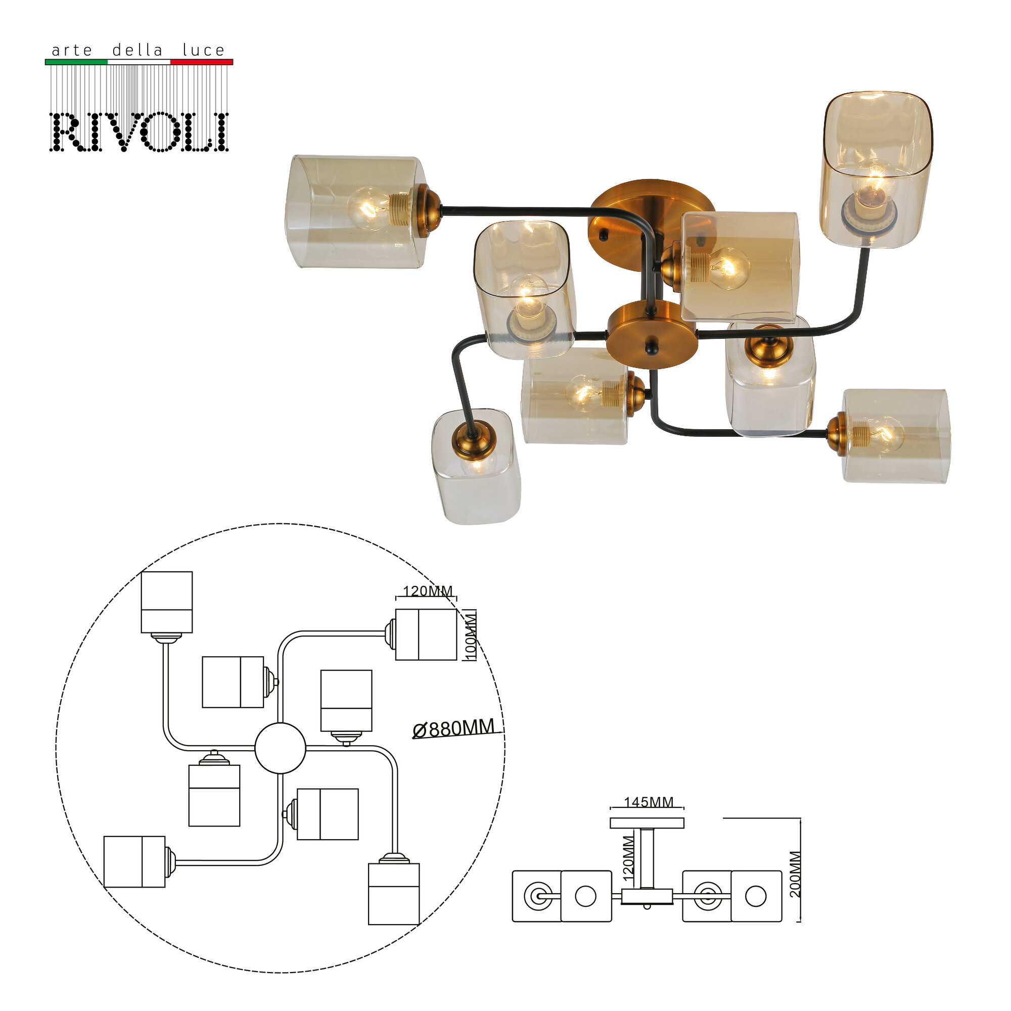 Потолочная люстра Rivoli Merula 9142-308 (Б0054881) - фото №9
