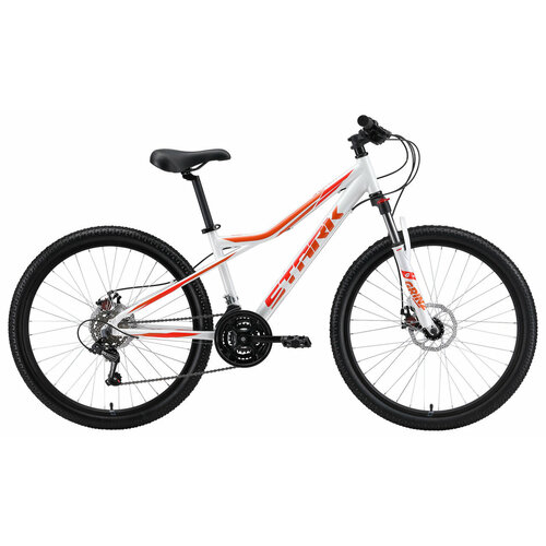 Горный велосипед Stark Slash 26.1 D (2024) 16 Бело-оранжево-красный (152-162 см) велосипед stark slash 27 1 d 2021 горный взрослый рама 16 колеса 27 5 серый черный 15 9кг hq 0005484