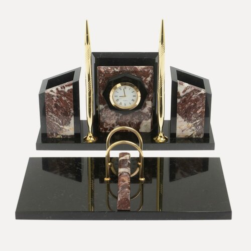 Изображение товара Письменный набор "Канцелярский" с часами из креноида 127478