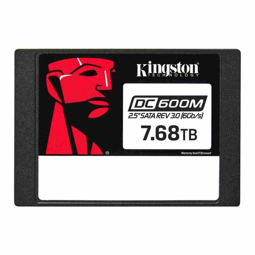 Kingston Твердотельный накопитель SSD Kingston 7680GB Enterprise 2.5 SATA 3 R560/W530MB/S 3D TLC MTBF 2M 94 000/34 000 IOPS 14016TBW DC600M