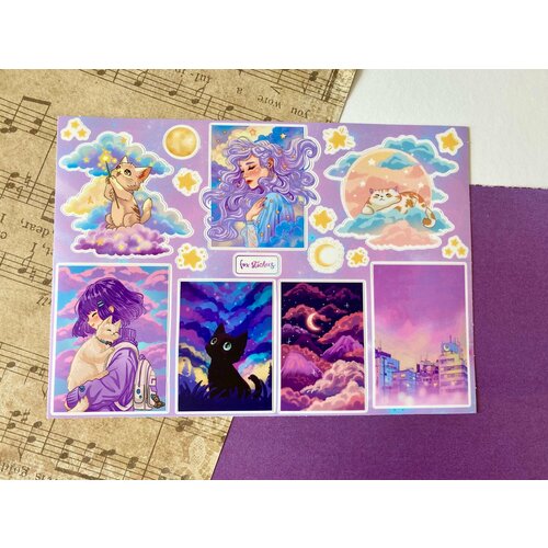 Стикерпак {violet Part 2} А5, fox stickers