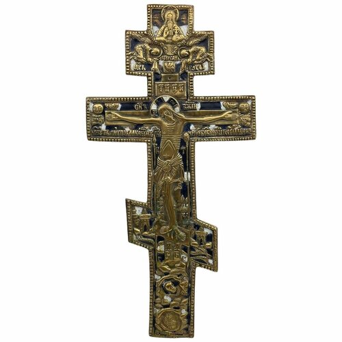 Напрестольный крест Распятие бронза, эмаль, 1870-1900 гг. Российская империя