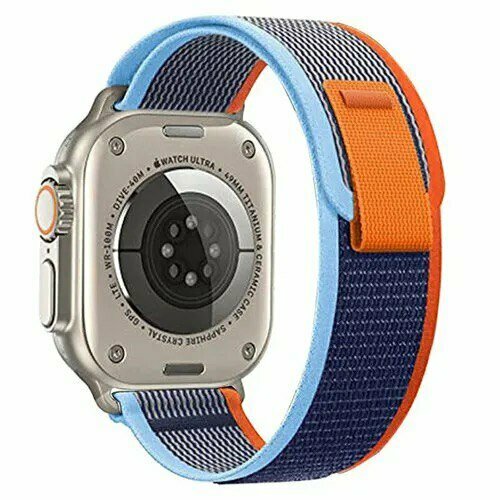 Ремешок для смарт-часов Apple Watch Series 1 2 3 4 SE 5 6 7 8 ultra нейлоновый тканевый браслет Trail loop 42/44/45/49 мм, синий оранжевый анкерная петля truck loop camp 160