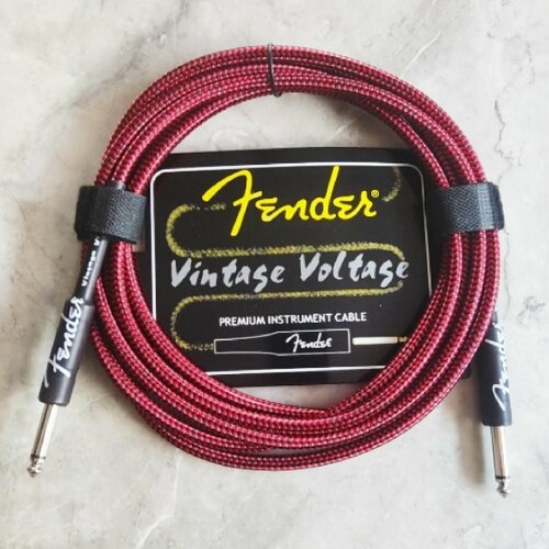 Премиум гитарный кабель 3 метра 6.3 jack Fender Vintage Voltage красный, шнур для для электрогитары, электроакустической, провод для комбика.