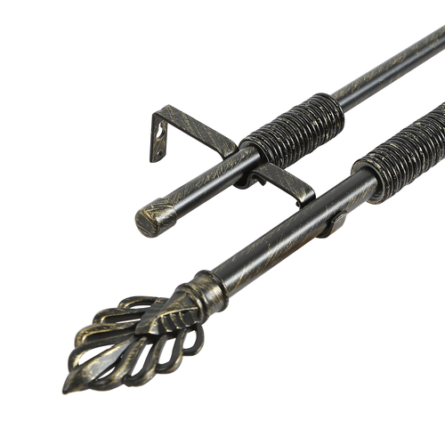 Карниз двухрядный Лист 300 см металл цвет черно-желтый 8933₽