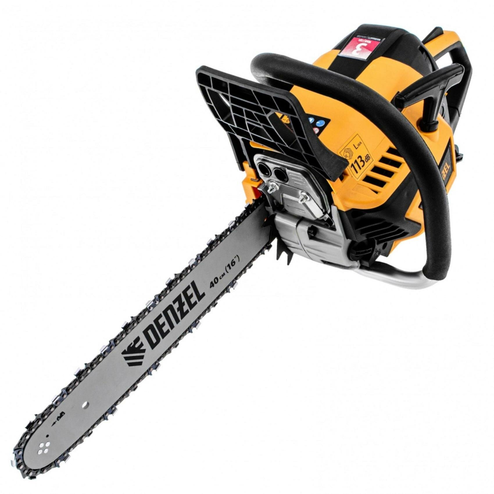 фото Пила цепная бензиновая DS-4516, шина 40 см, 45 см3, 2,5 л. с, шаг 0,325, паз 1,5 мм, 64 звена, Denzel