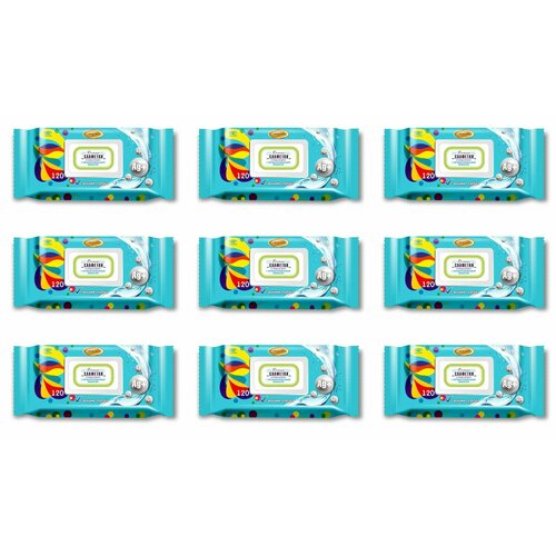 Вестар Влажные салфетки Антибактериальные очищающие 120 шт 9 уп 2207₽