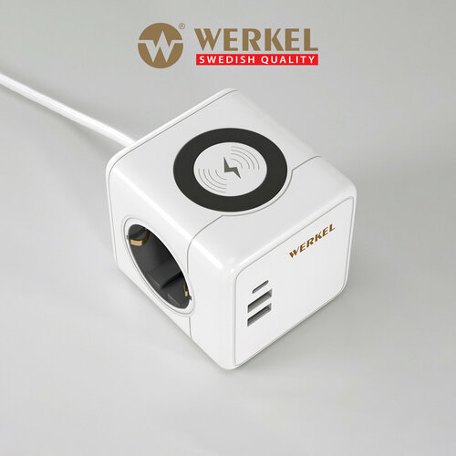 Розеточный блок 3-местный 3 USB беспроводная зарядка Werkel W6513501 цвет белый 5545₽