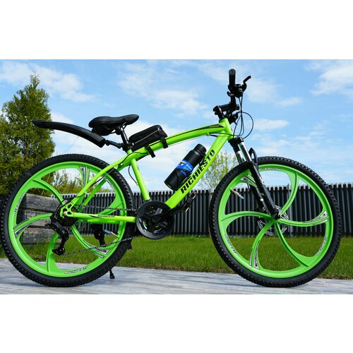 Велосипед Richiesto 26 колёса Рама 19 дюймов модель 2023 Взрослый Подростковый Спортивный На литых дисках неоновый 2770000₽