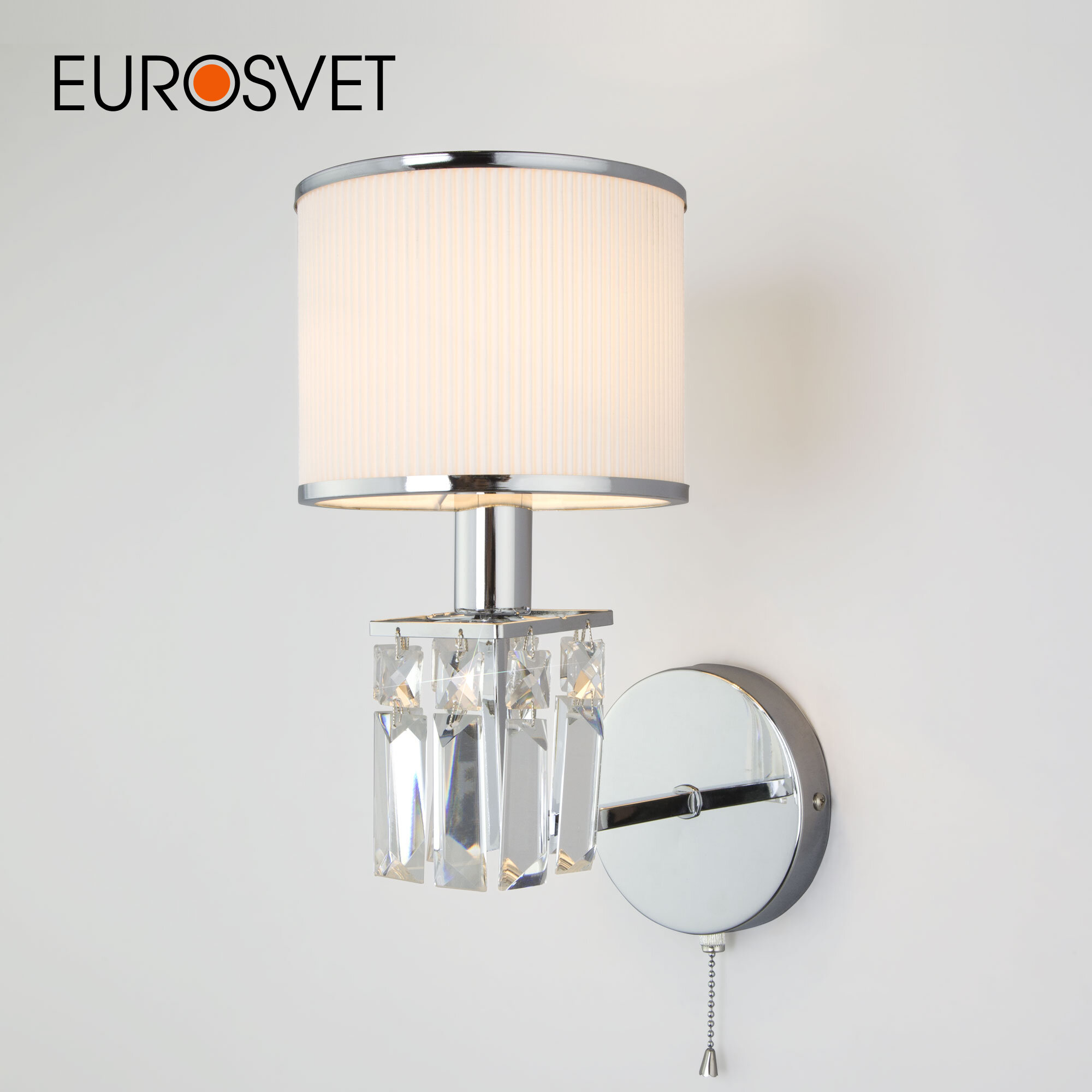 Бра / Настенный светильник с абажуром Eurosvet Zaffiro 10099/1 хром