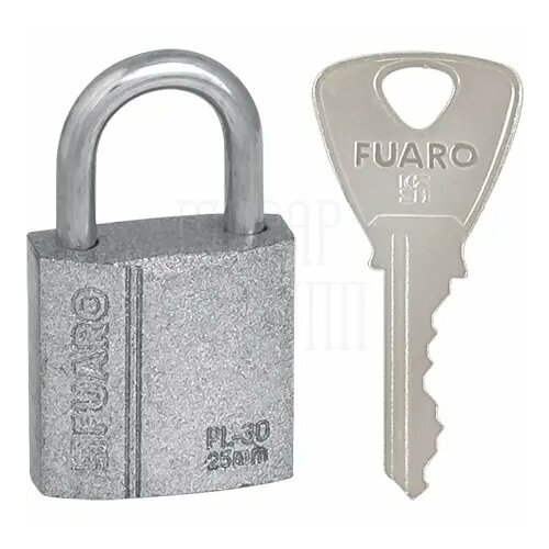 Замок навесной Fuaro Фуаро PL-3025 25 мм 2 кл никель 184₽