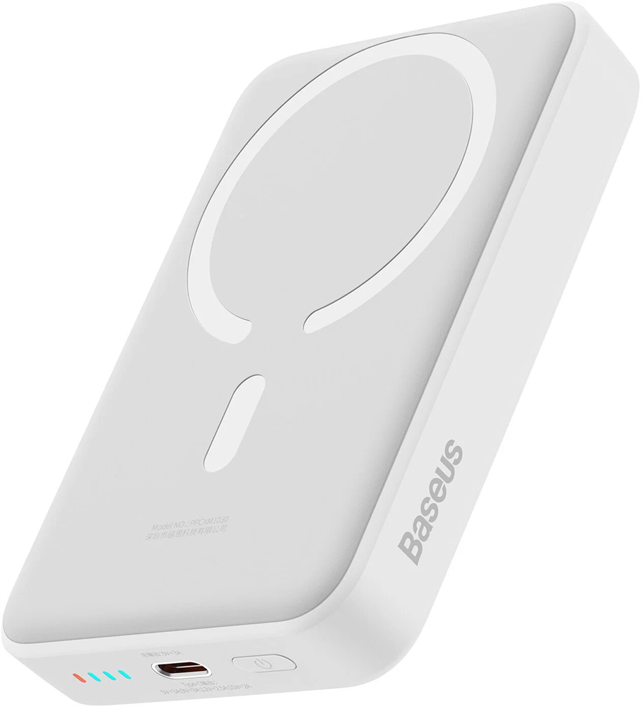 Baseus Внешний аккумулятор с беспроводной зарядкой Baseus Magnetic Mini Wireless Fast Charge Power Bank PPCXM1030 10000mAh 30W белый