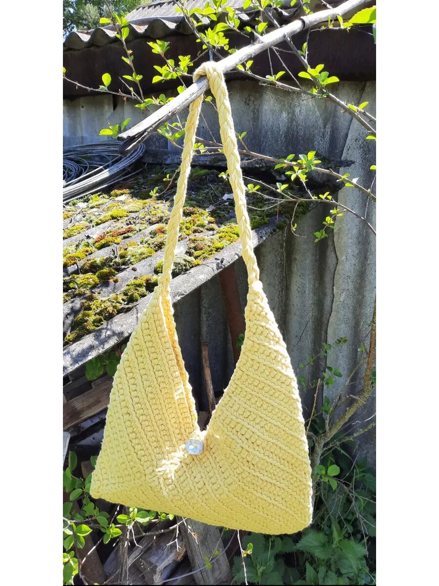 фото Пляжная летняя сумка тоут на плечо узор-цветы ручной работы