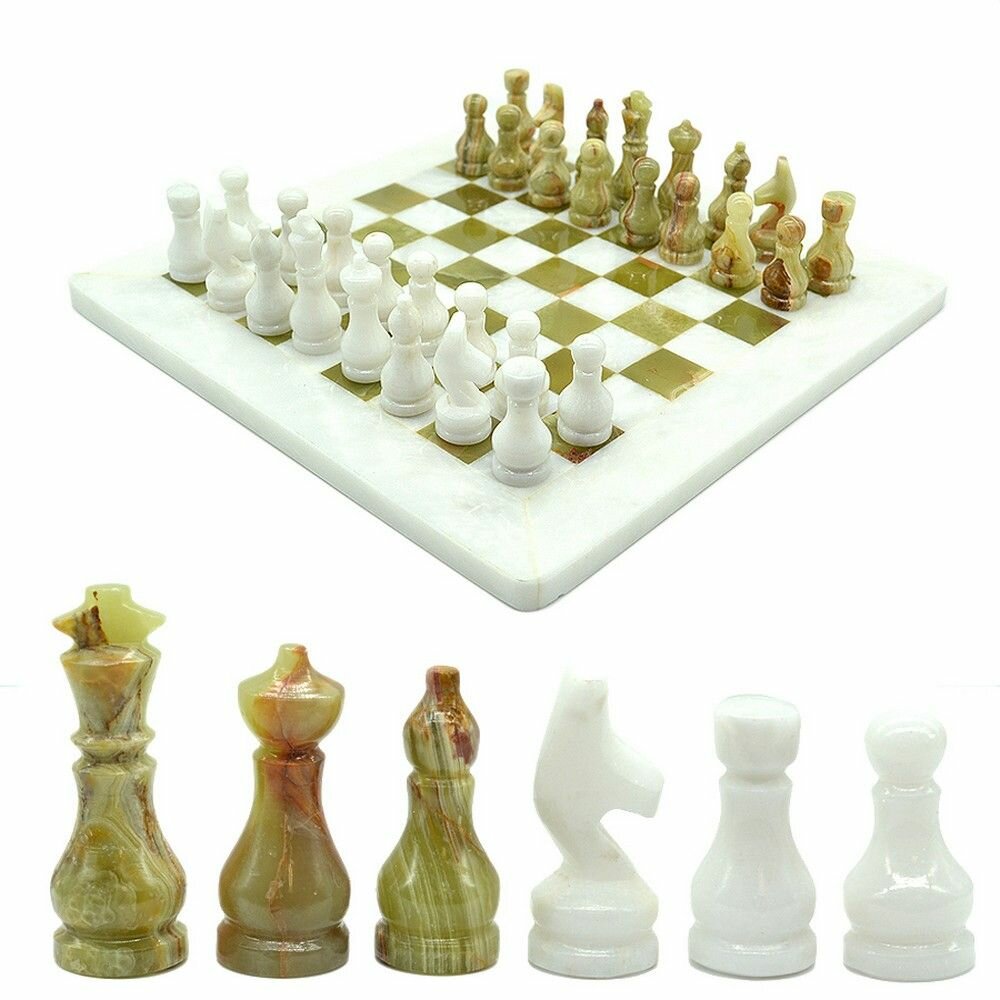 Шахматы из мрамора и оникса 25*25 см