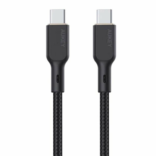 Кабель Aukey Circlet Blink 100W Aramid Fiber Core USB-C to USB-C 1.8 метра Black черный СB-KCC102