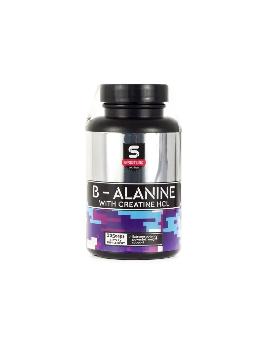 Sportline Nutrition Аминокислота B-Alanine + Creatine HCL, нейтральный, 125 капсул