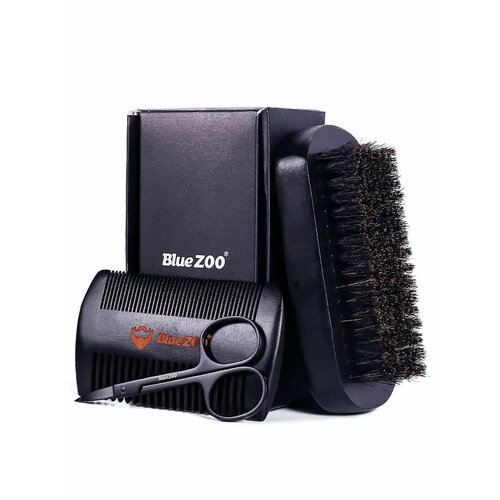 Набор для ухода за бородой 3 предмета щетка гребешок ножницы 1788₽