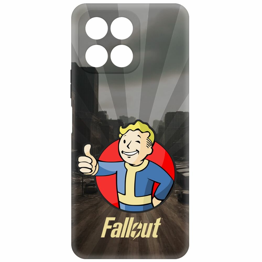 Чехол-накладка Krutoff Soft Case Фоллаут (Fallout) - Волт-бой для Honor X8 5G черный