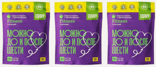 Изображение товара Заменитель сахара Пребиосвит Фитнес, в дой- паке, 150 гр - 3 упаковки
