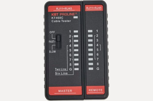 Изображение товара LAN-тестер КВТ PROLINE KT468C 88552, для витой пары и телефонных кабелей