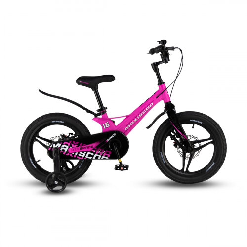 Maxiscoo Велосипед Детский SPACE Deluxe 16' Ультра-розовый Матовый (2024)