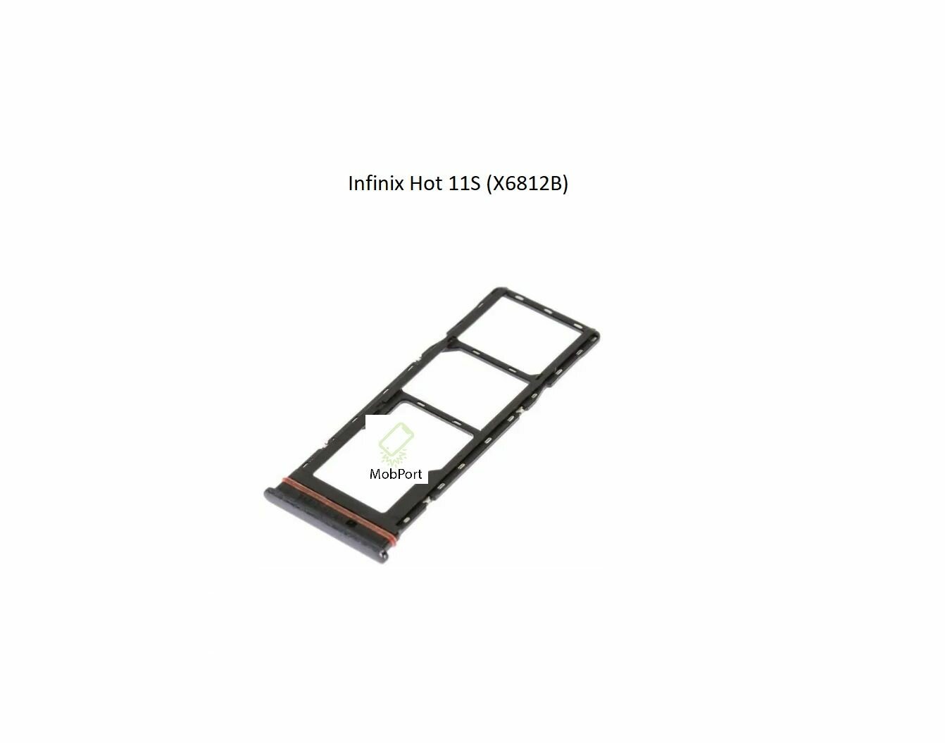 Держатель SIM для Infinix Hot 11S (X6812B), Черный (Сим Лоток) — фото 1