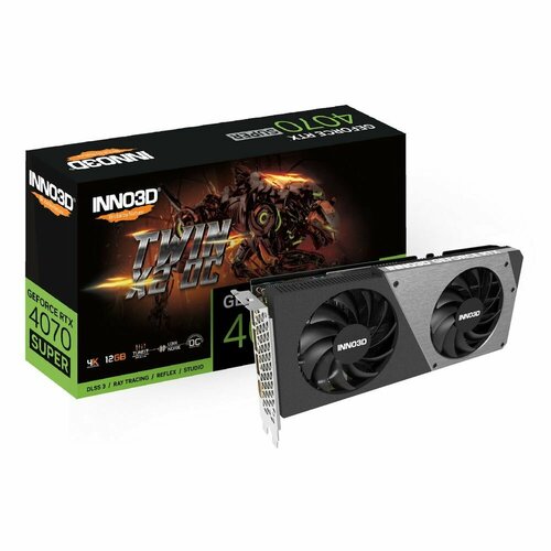 Видеокарта INNO3D RTX 4070 Super Twin X2 OCRTX4070 HDMI DP3 12G D6X N407S2-126XX-186162N 98962₽