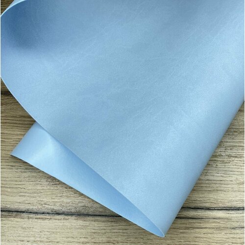 Переплетный кожзам (Италия) матовый, цвет голубой, отрез 35*50 см