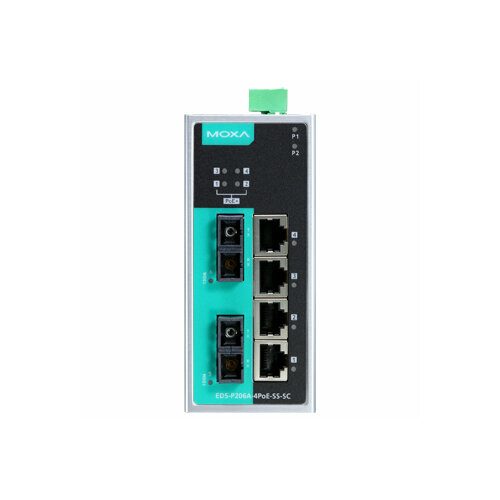 Коммутатор MOXA EDS-P206A-4PoE-SS-SC-T 4хPoE 10100 Мбитс 2хSC 100 Мбитс 67845₽