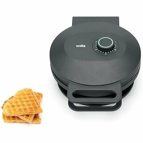 Одинарная вафельница Wilfa JOY 900 Вт вафли с большим сердцем 20 см 5 температурных режимов с сигнальным звонком в комплект входит ложка для теста черная 2186400₽