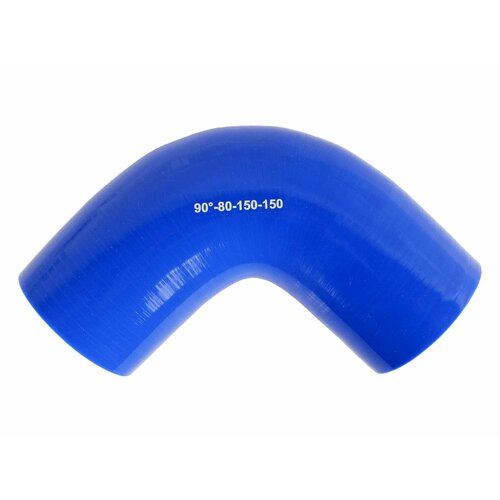 Патрубок d-80мм 150х150мм угловой 90 градусов синий