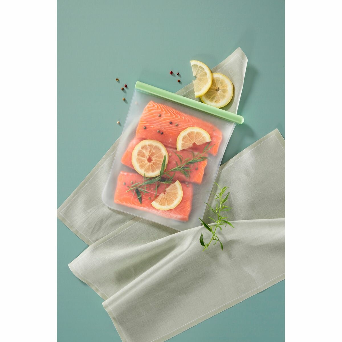 Пакет силиконовый плоский для хранения продуктов Lekue Reuse & Reduce 1,5л - фото №4