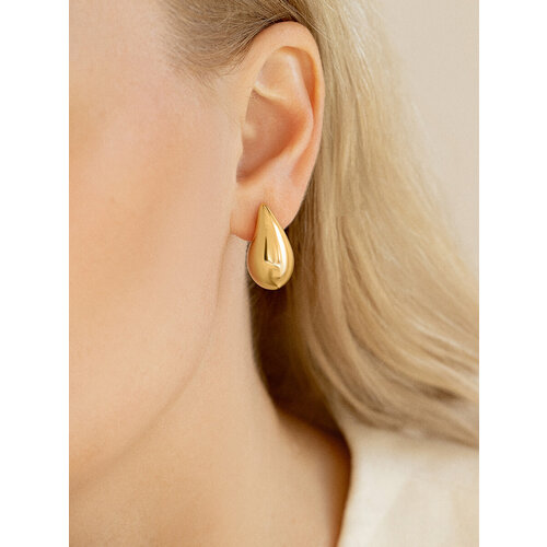 Серьги пусеты SLOVO JEWELRY, размер 25 мм, золотистый