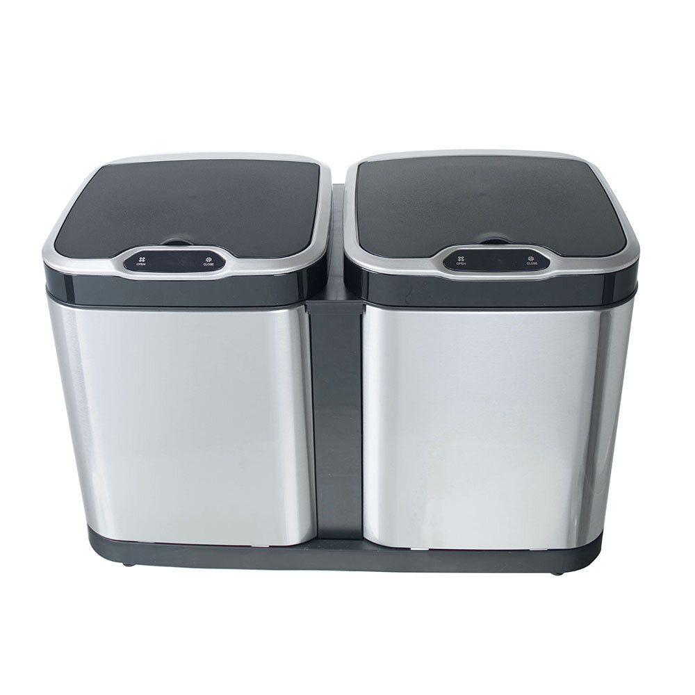 Ведро для раздельного сбора мусора  сенсорное  2 емкости  Foodatlas JAH 8520  14л  7 7 