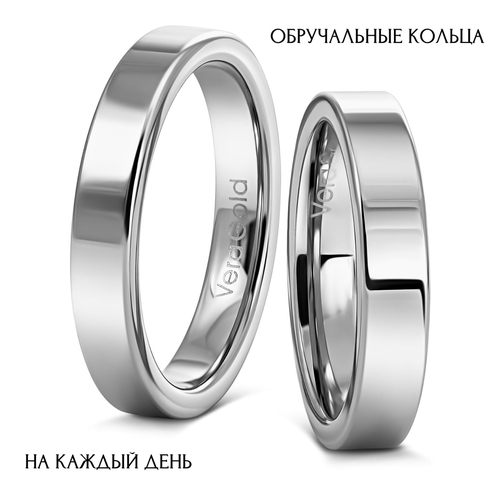 фото Кольцо обручальное veragold, размер 17.75, ширина 4 мм, серебристый