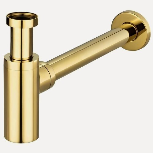 Изображение товара Сифон круглый, цвет золото, нержавеющая сталь, регулируемая верхняя часть