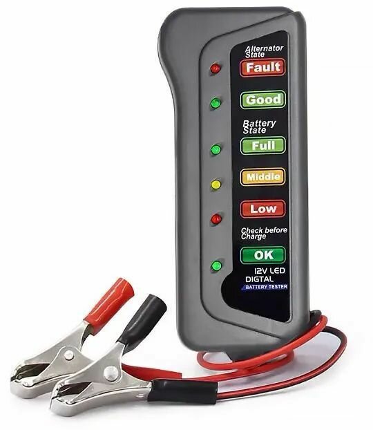Тестер АКБ автомобиля, проверка аккумулятора мотоцикла Battery Tester 12V