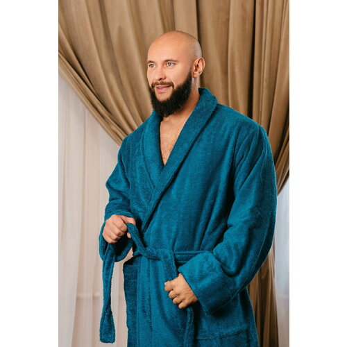 фото Халат bio-textiles, размер 48-50, синий
