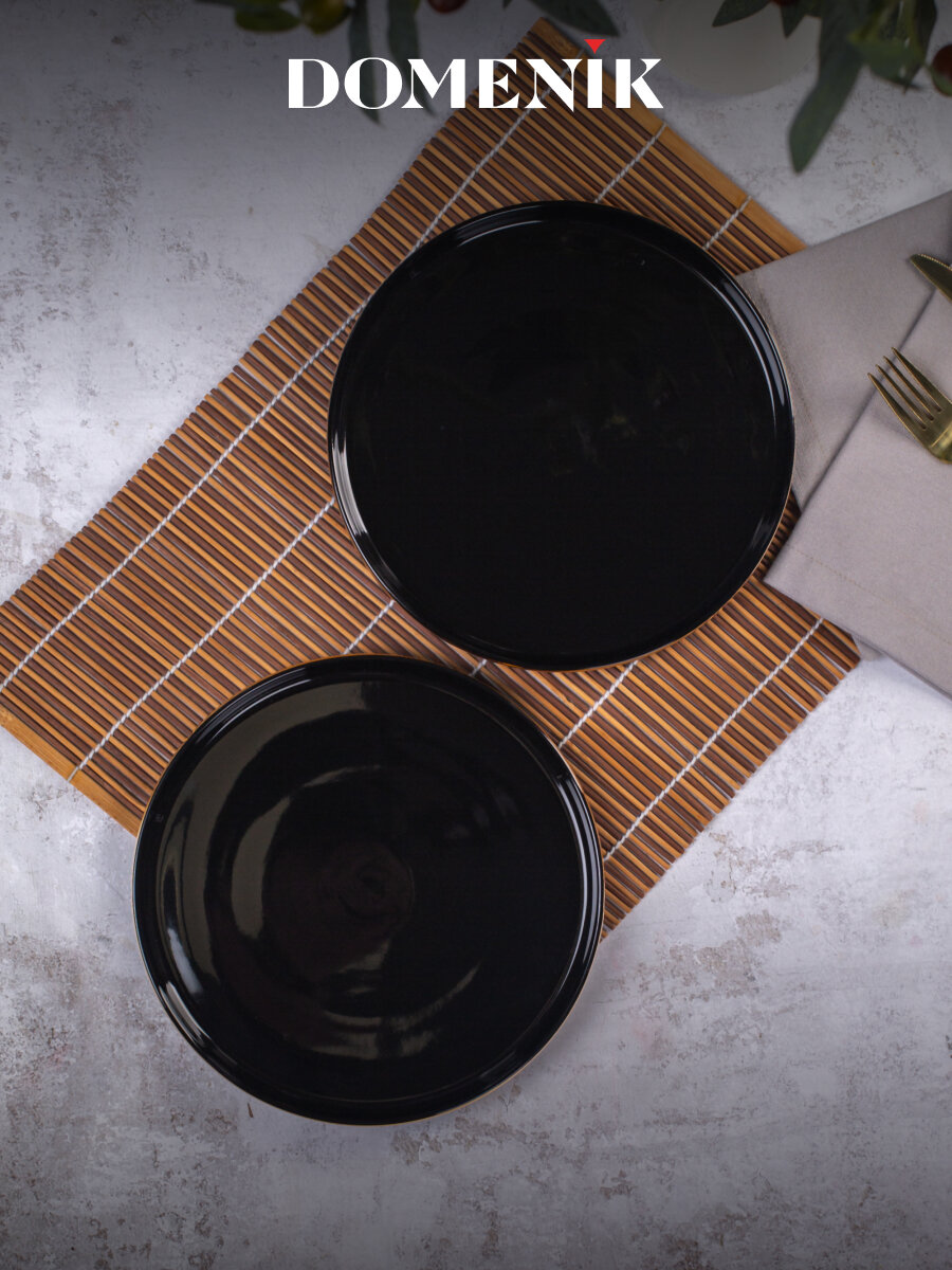 Тарелка десертная Domenik BLACK GOLD 21см, высокопрочный фарфор — фото 1