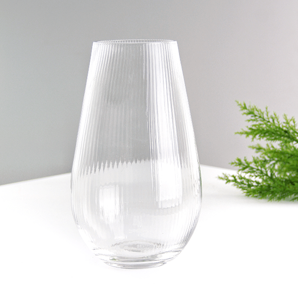 Ваза Муза 14х25 см рельефная прозрачная
