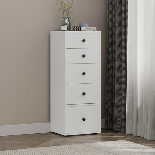 Комод для вещей белый высокий узкий Кео 1001 х 40 х 33 см КМД-249 6561₽