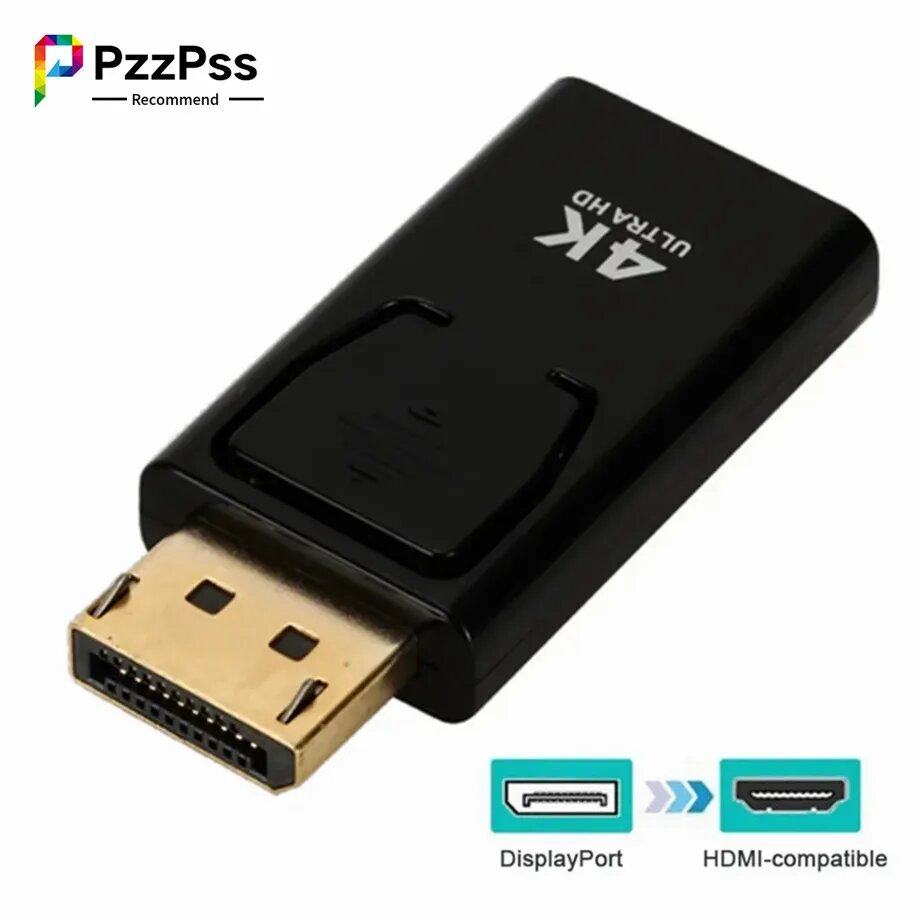 PzzPss адаптер DP-HDMI черный — фото 1
